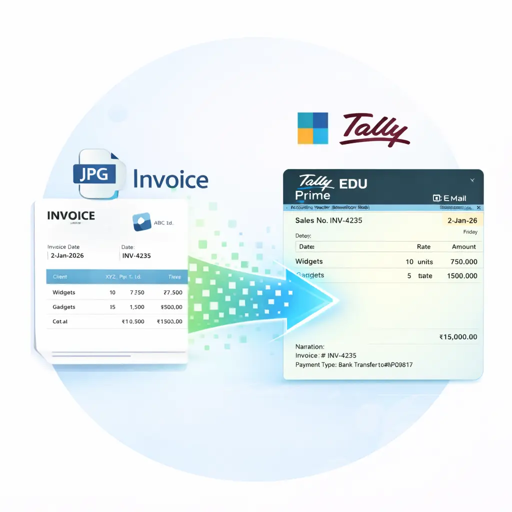 Scanned invoice to Tally