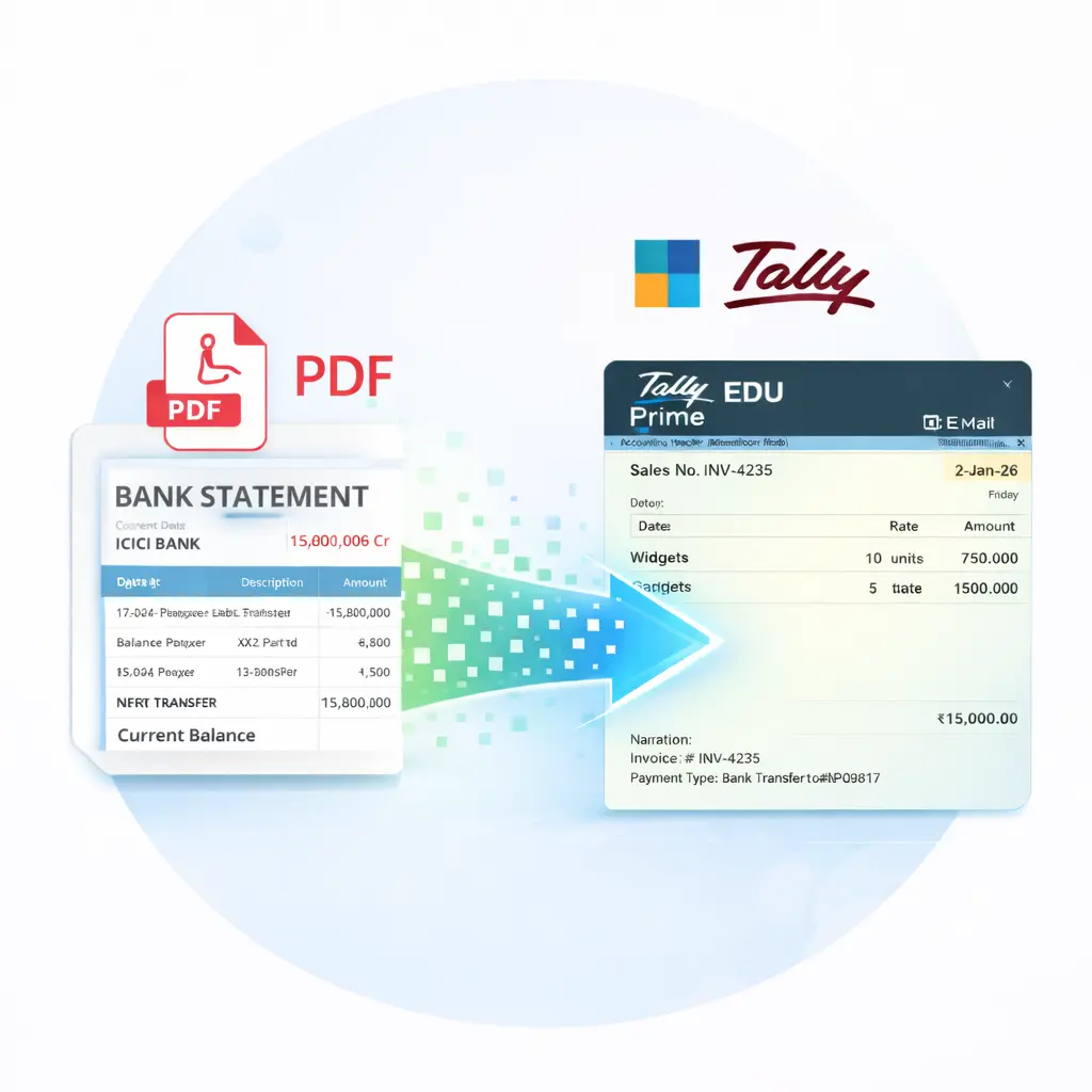PDF bank statement to Tally